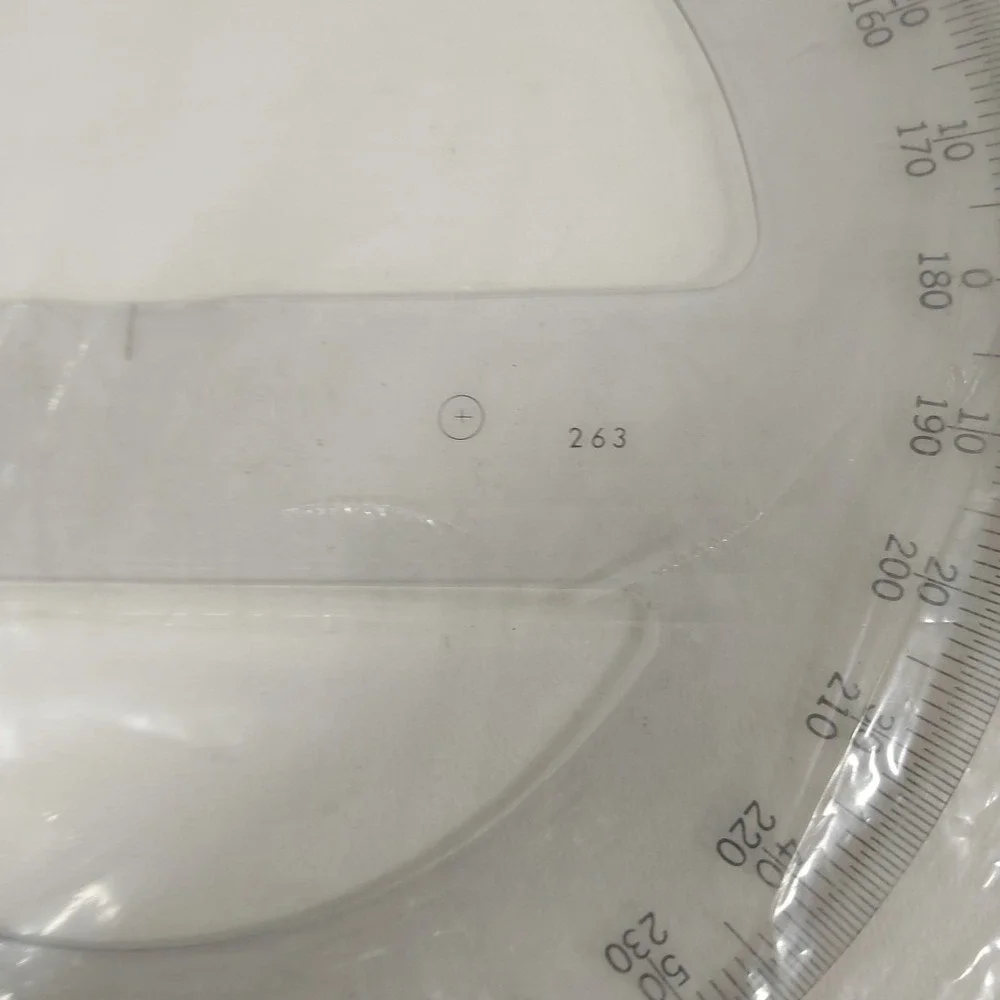 Set Of‎ 2 360 Clear Protractor Diameter Circle C-Thru Ruler Co. VTG 8
